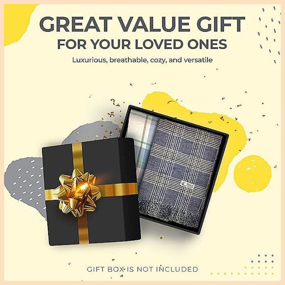 Super Soft Luxurious Cashmere Feel unisex Brown-beige Plaid - Picture 6 of 6